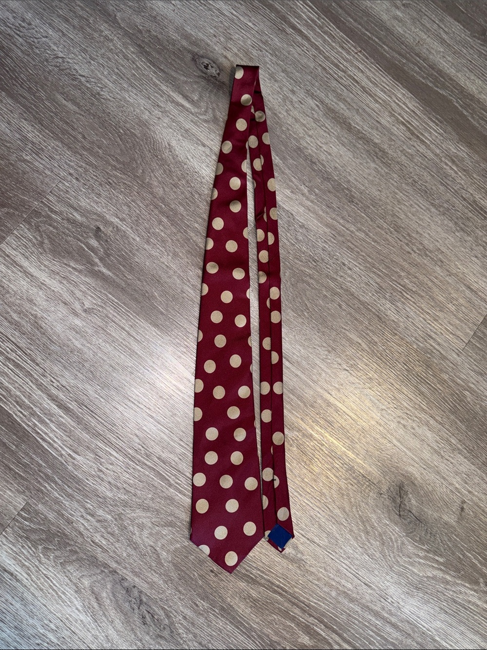 Perry Ellis Silk Burgundy Polka Dot Tie